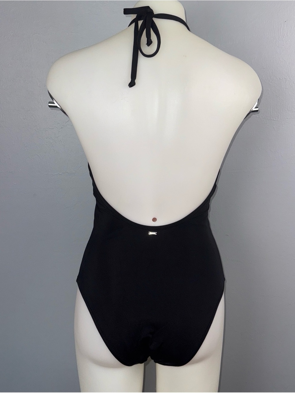 PINK Victoria’s Secret One Piece Bathing Suit Womens Large Black Halter Classic - Picture 4 of 7